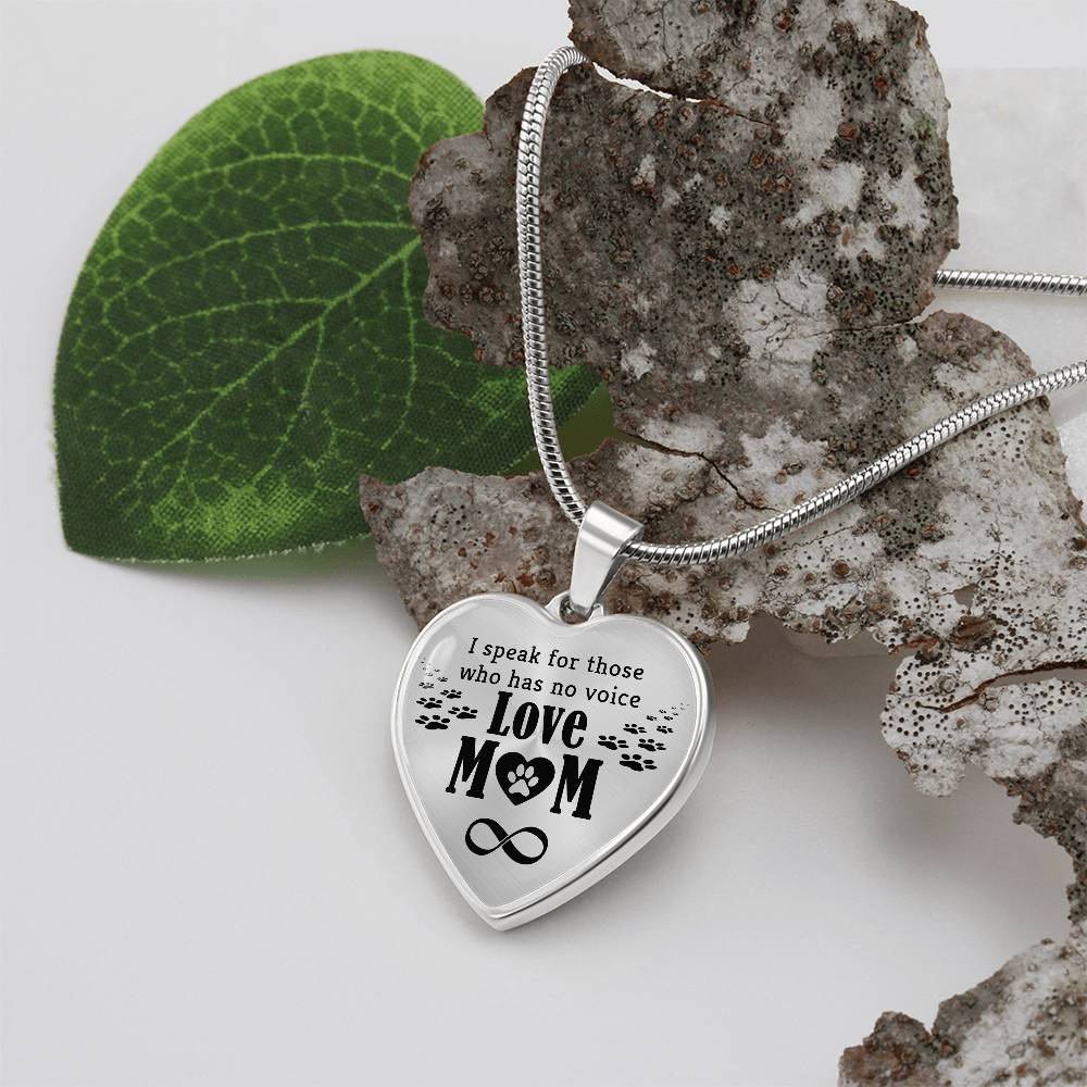 Luxury Graphic Heart Necklace - I speak for those