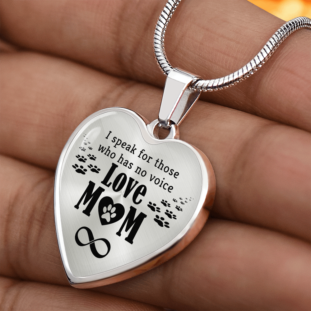 Luxury Graphic Heart Necklace - I speak for those