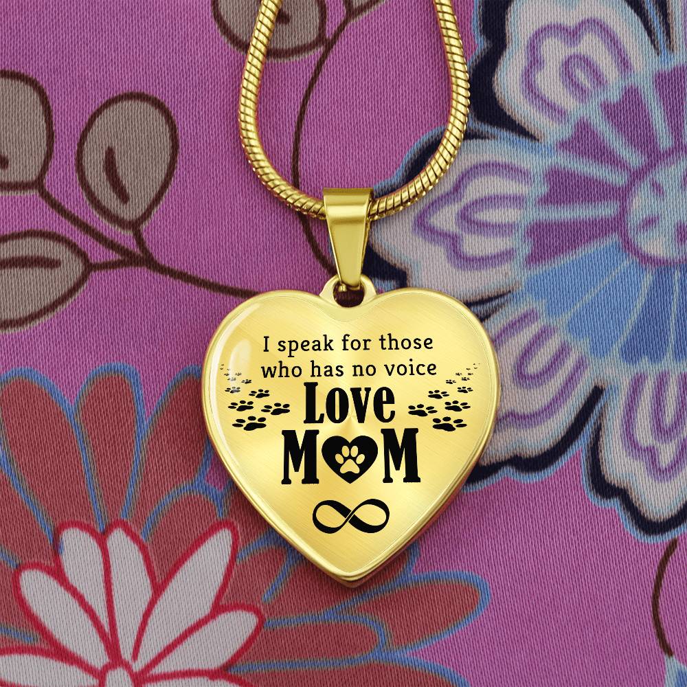 Luxury Graphic Heart Necklace - I speak for those