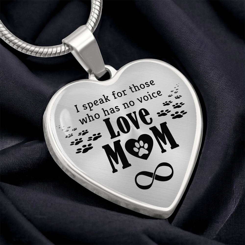 Luxury Graphic Heart Necklace - I speak for those