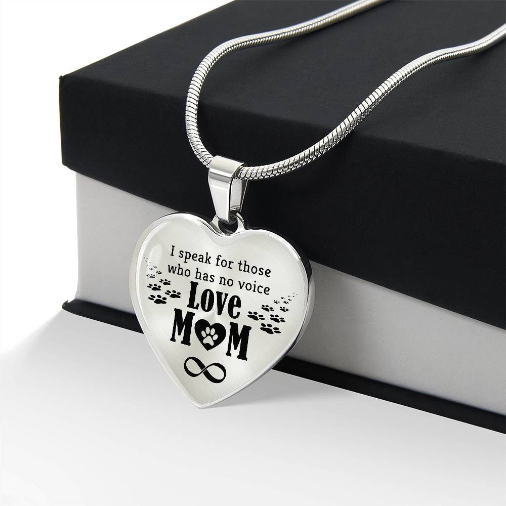 Luxury Graphic Heart Necklace - I speak for those