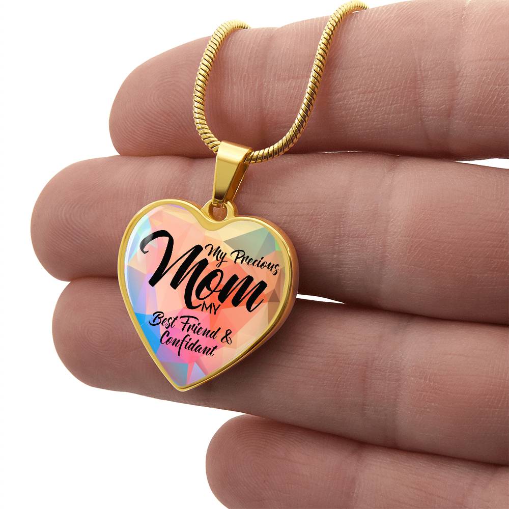 Luxury Graphic Heart Necklace - Mom