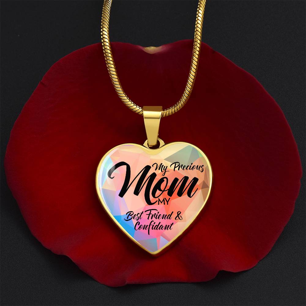 Luxury Graphic Heart Necklace - Mom