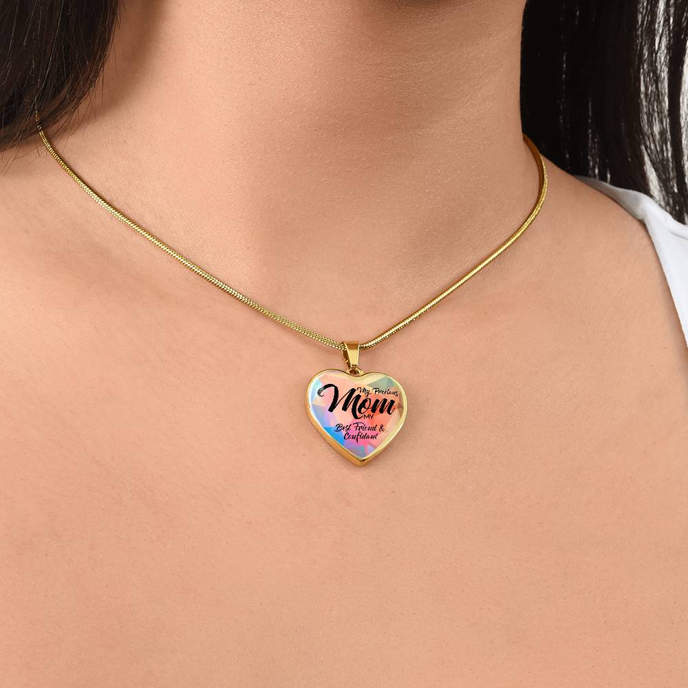 Luxury Graphic Heart Necklace - Mom