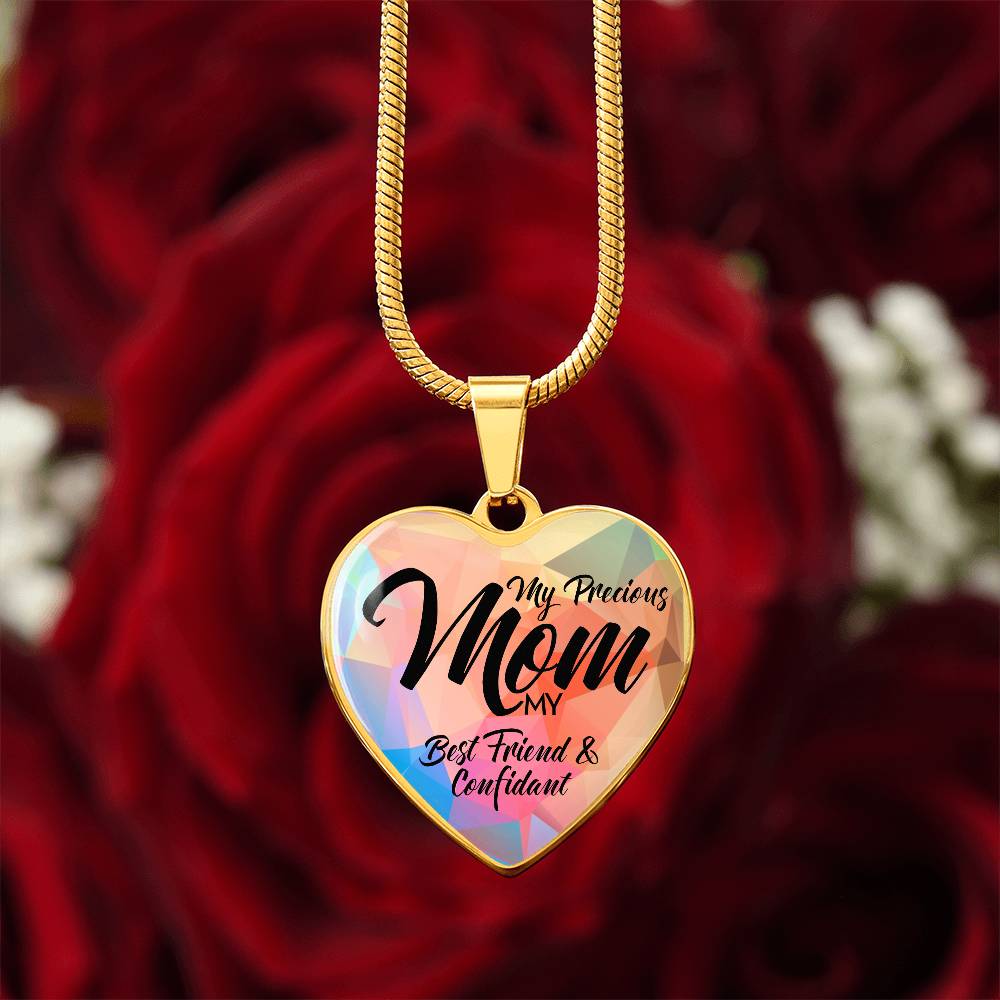 Luxury Graphic Heart Necklace - Mom