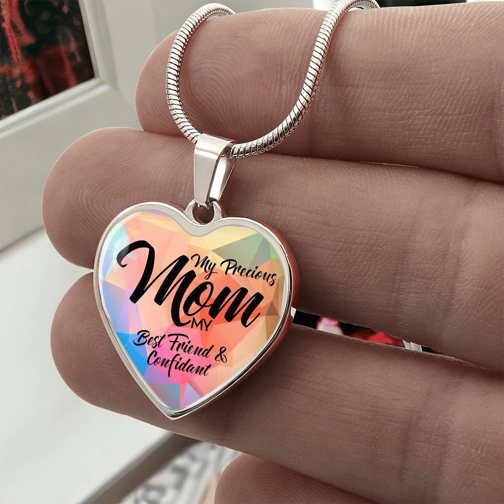 Luxury Graphic Heart Necklace - Mom