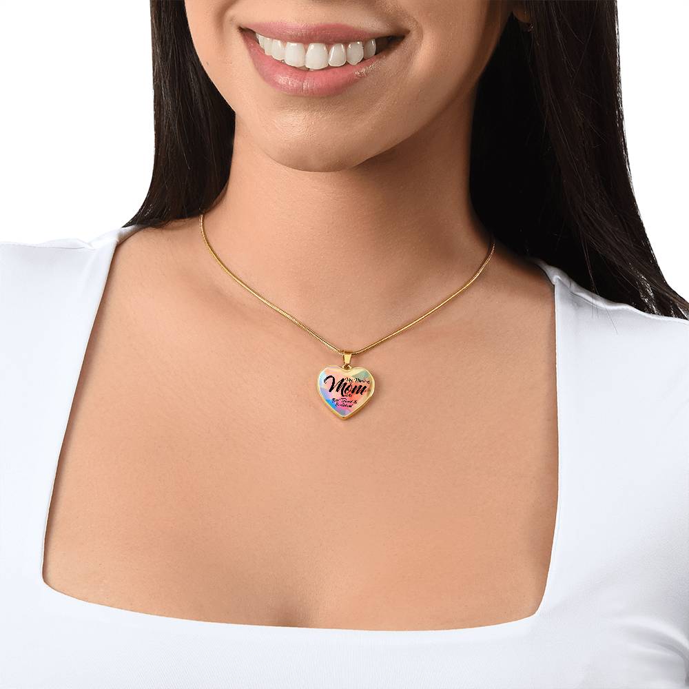 Luxury Graphic Heart Necklace - Mom