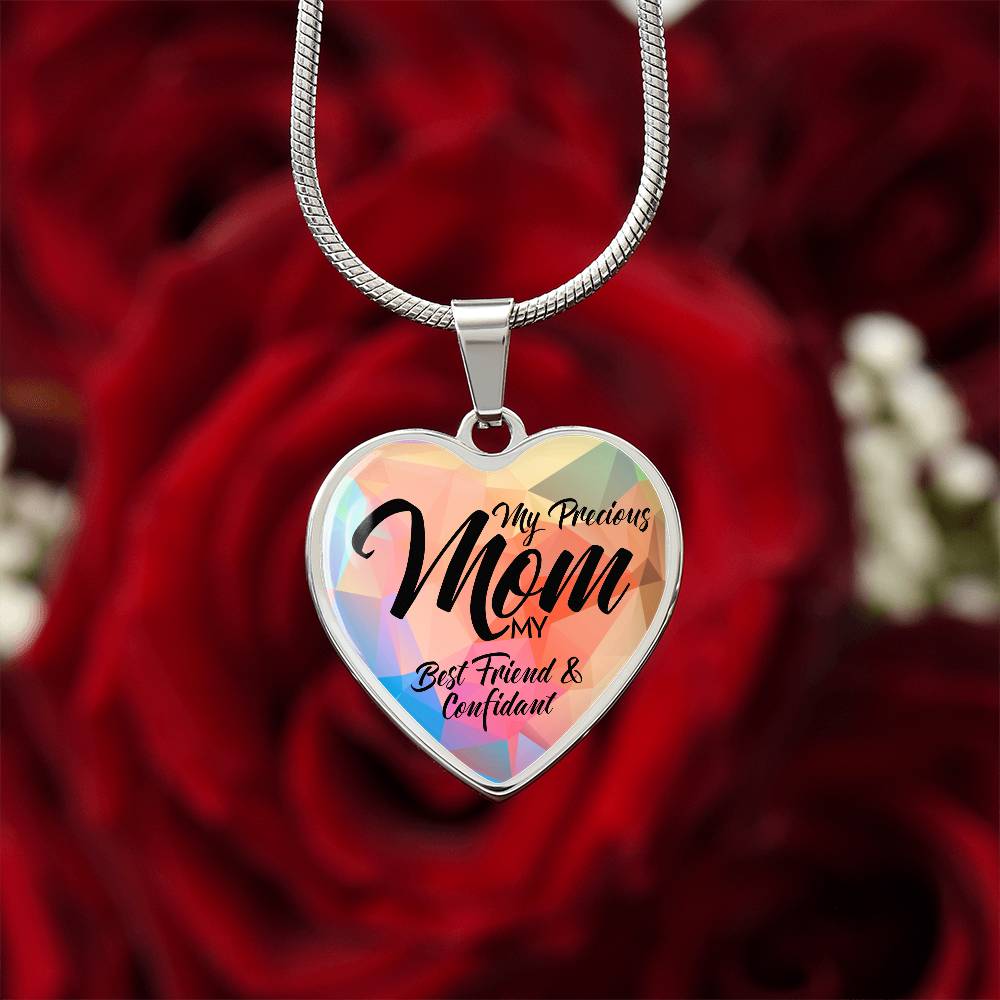 Luxury Graphic Heart Necklace - Mom