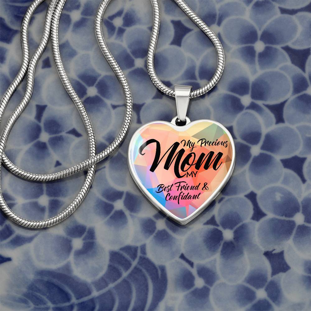 Luxury Graphic Heart Necklace - Mom