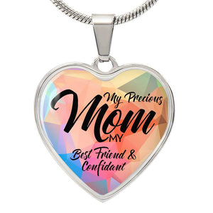 Luxury Graphic Heart Necklace - Mom