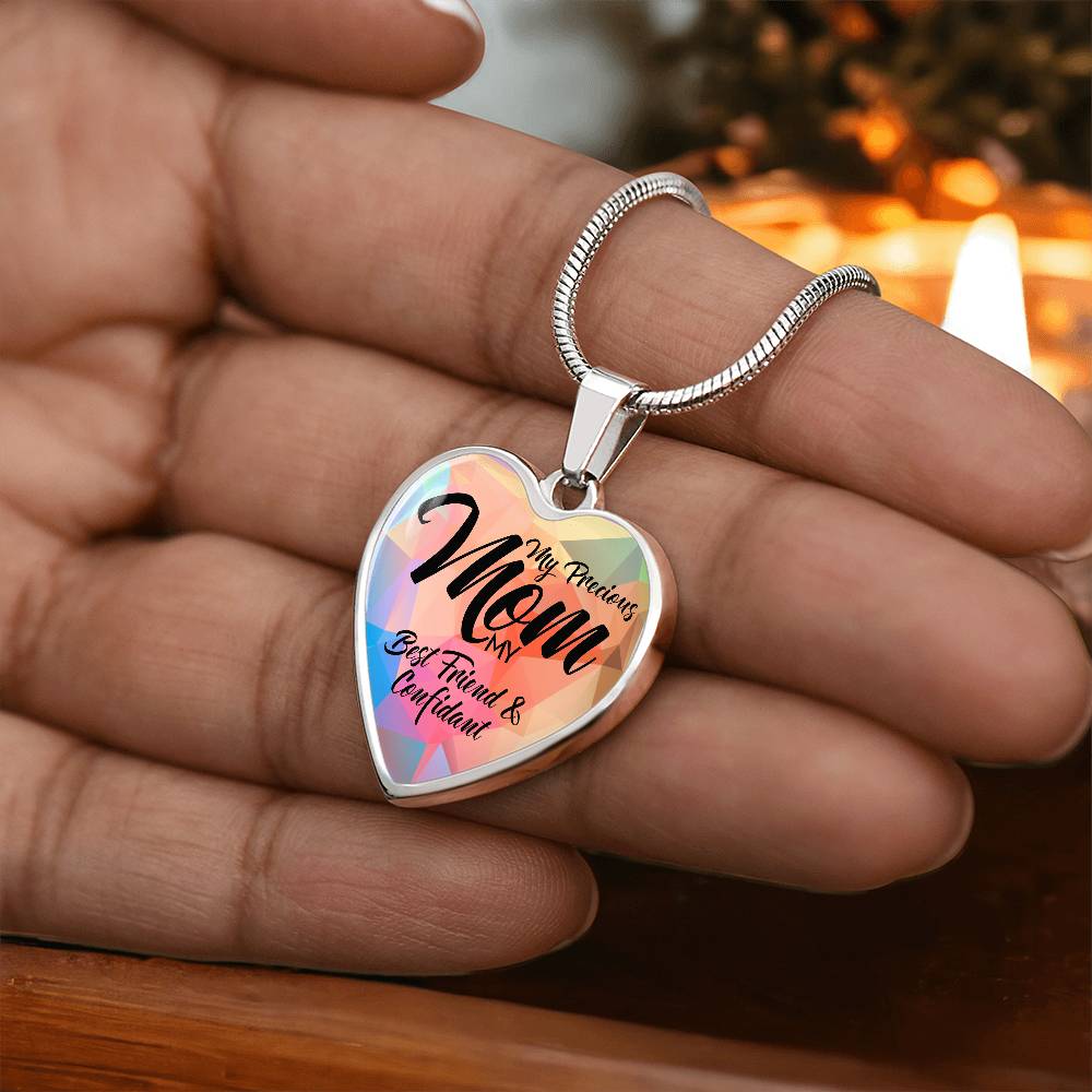 Luxury Graphic Heart Necklace - Mom