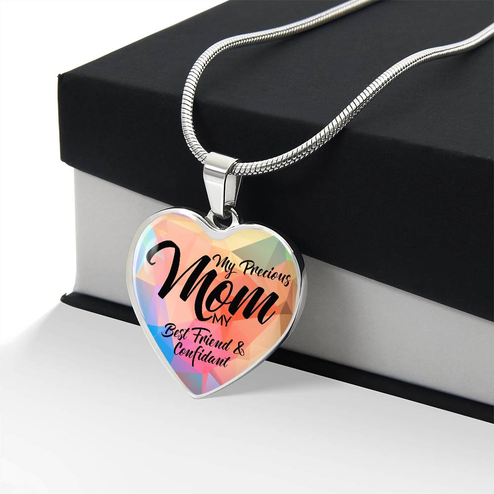 Luxury Graphic Heart Necklace - Mom