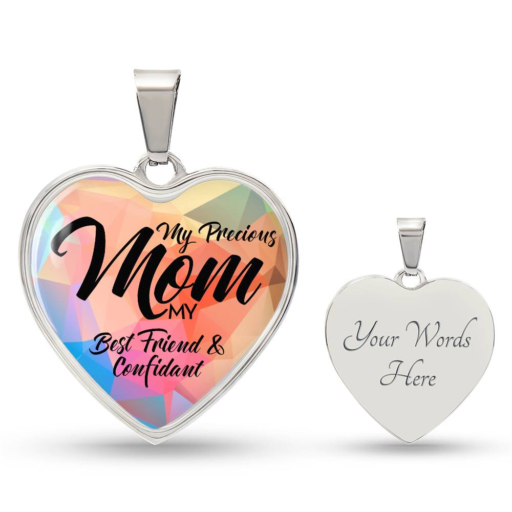 Luxury Graphic Heart Necklace - Mom