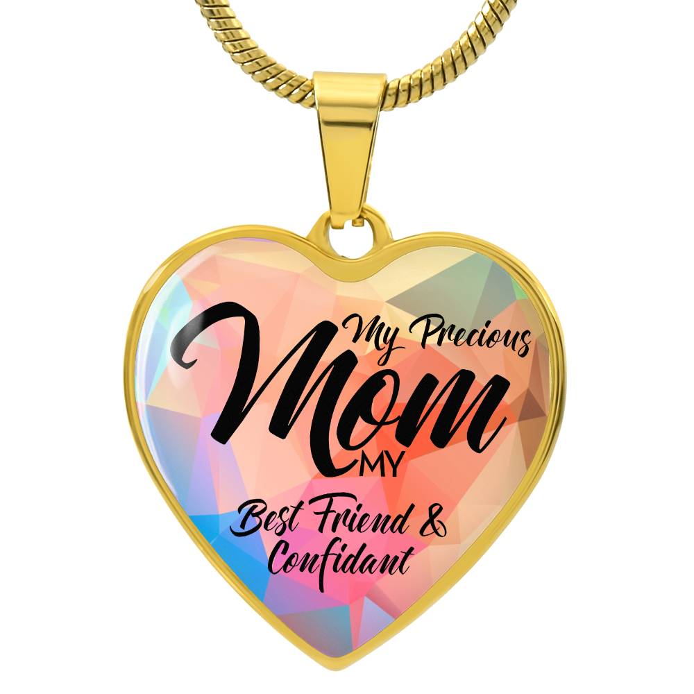 Luxury Graphic Heart Necklace - Mom