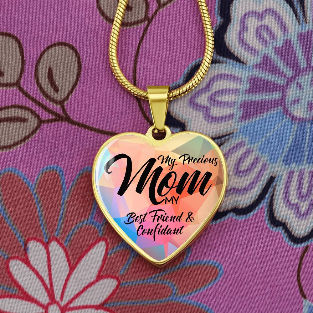 Luxury Graphic Heart Necklace - Mom