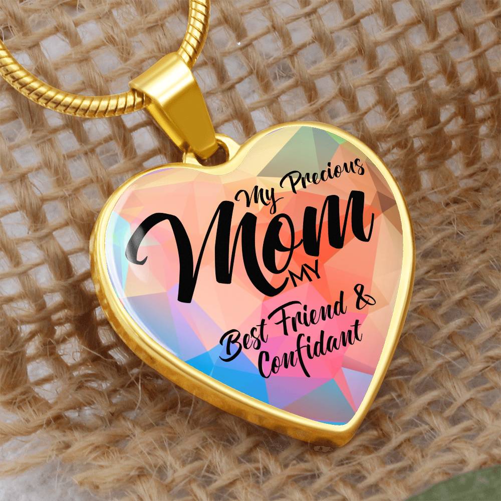 Luxury Graphic Heart Necklace - Mom