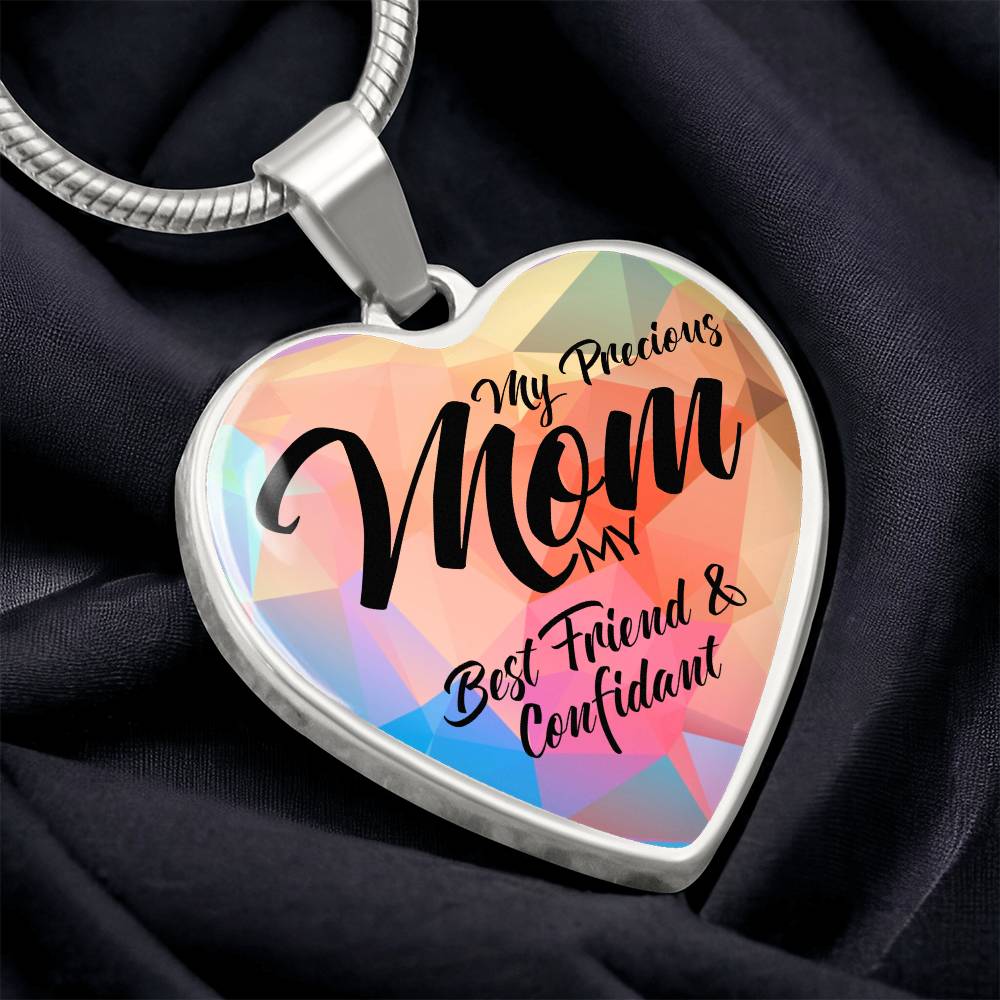 Luxury Graphic Heart Necklace - Mom