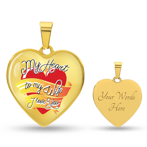 Luxury Graphic Heart Necklace - My heart to mywife