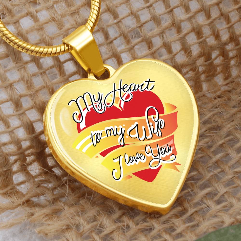 Luxury Graphic Heart Necklace - My heart to mywife