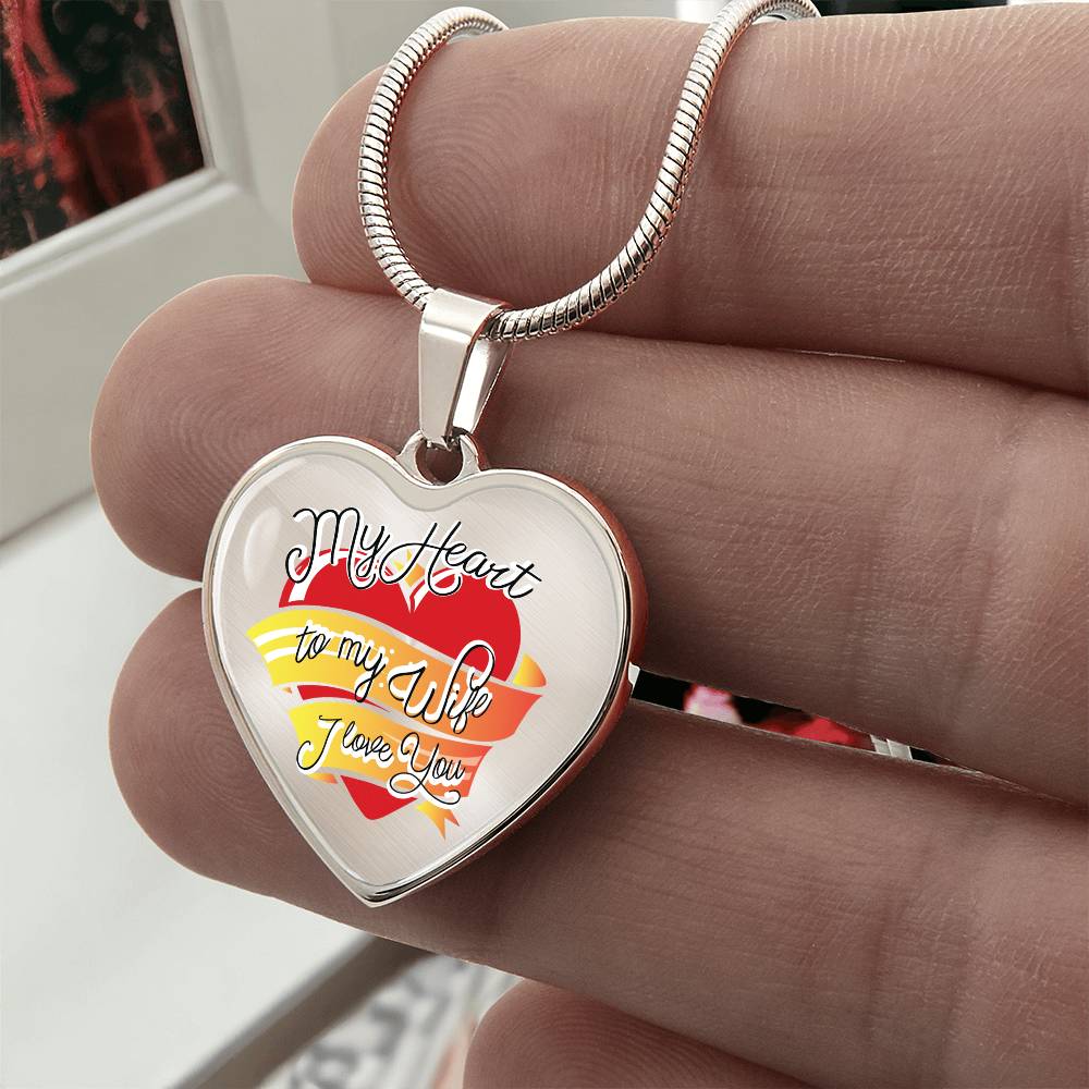 Luxury Graphic Heart Necklace - My heart to mywife