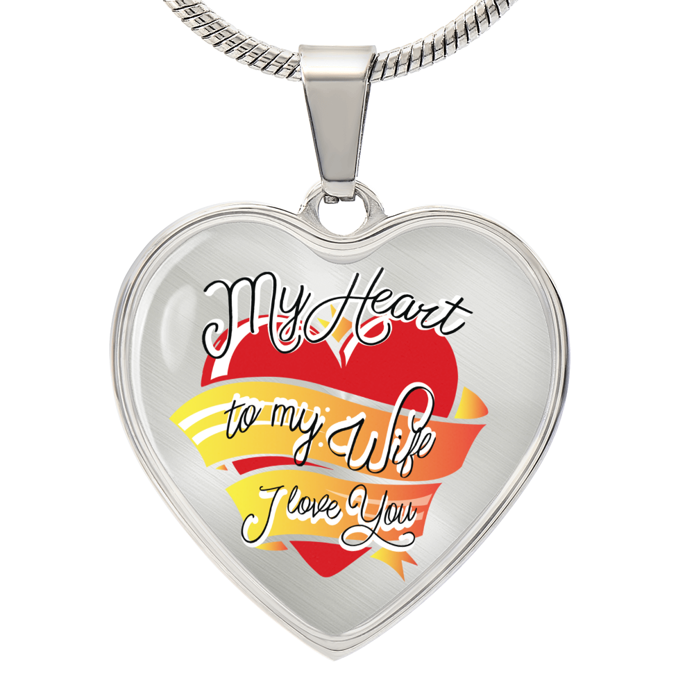 Luxury Graphic Heart Necklace - My heart to mywife