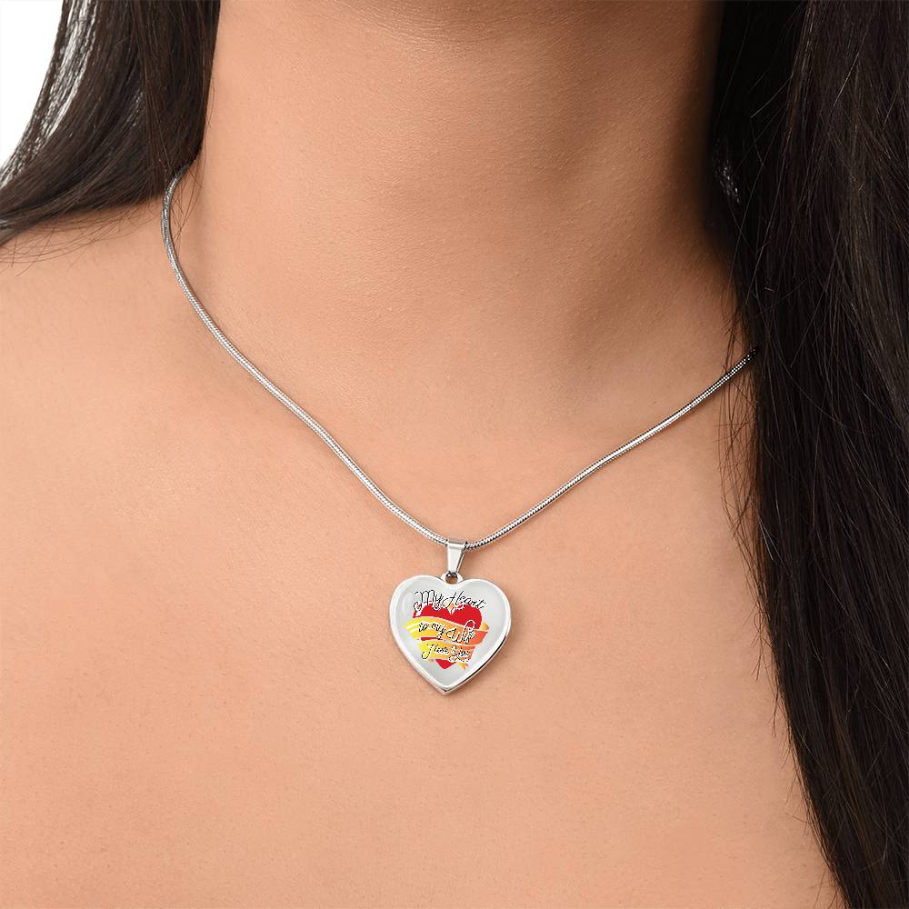 Luxury Graphic Heart Necklace - My heart to mywife