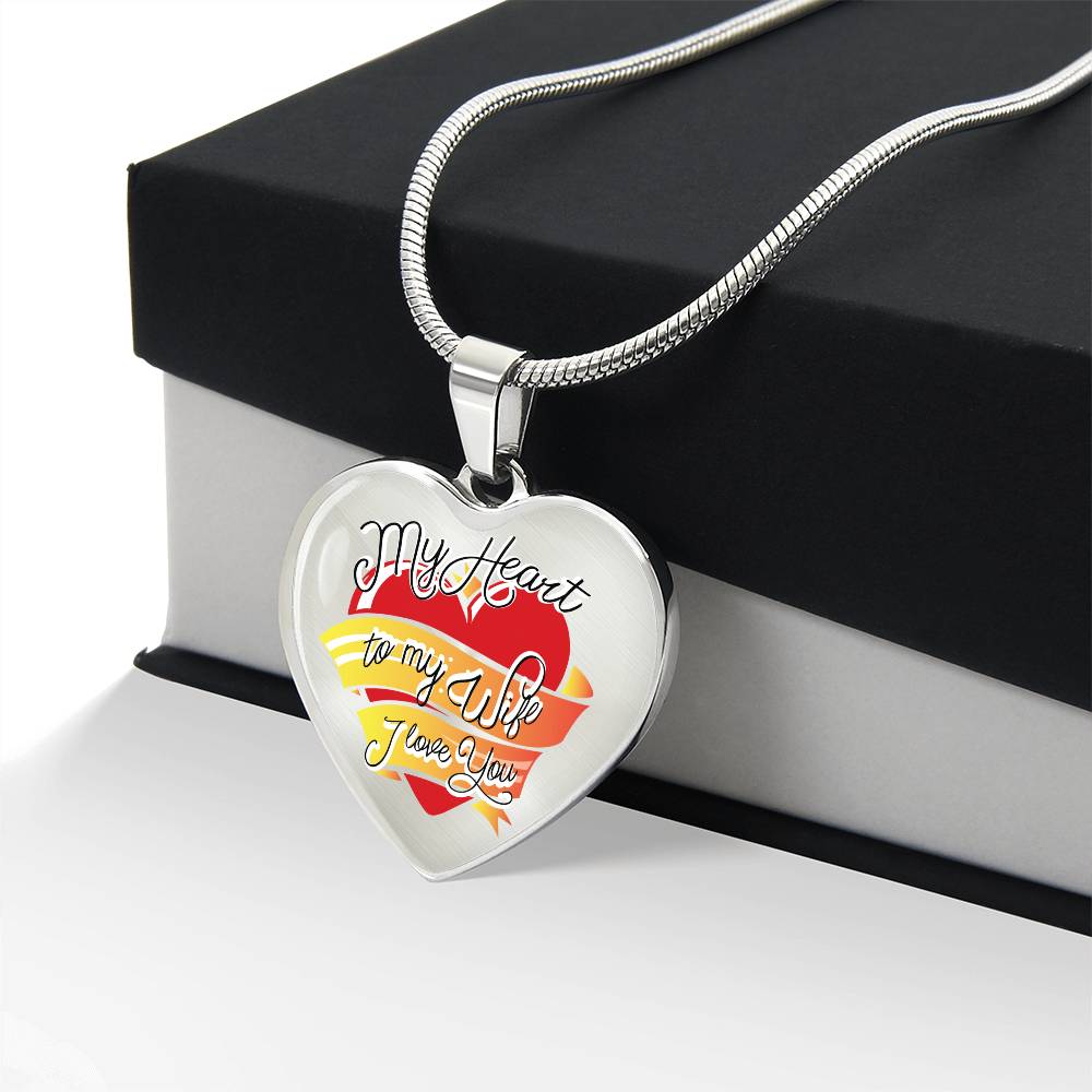 Luxury Graphic Heart Necklace - My heart to mywife