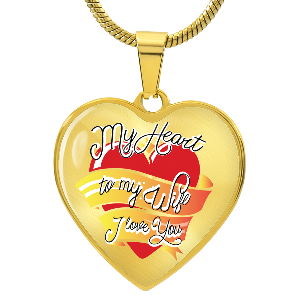 Luxury Graphic Heart Necklace - My heart to mywife