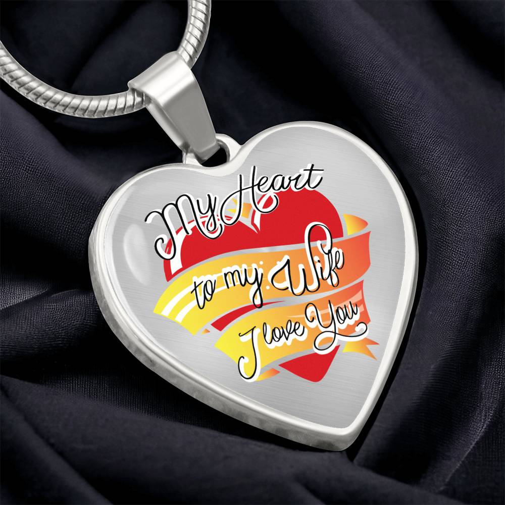 Luxury Graphic Heart Necklace - My heart to mywife