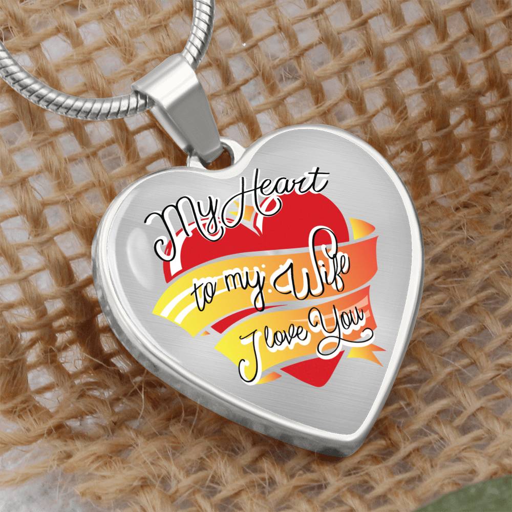 Luxury Graphic Heart Necklace - My heart to mywife