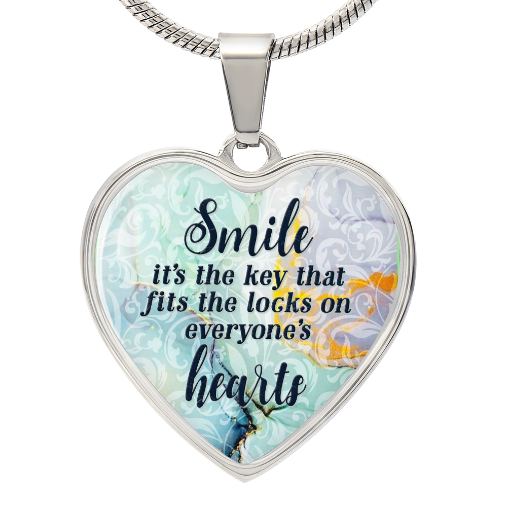 Luxury Graphic Heart Necklace - Smile