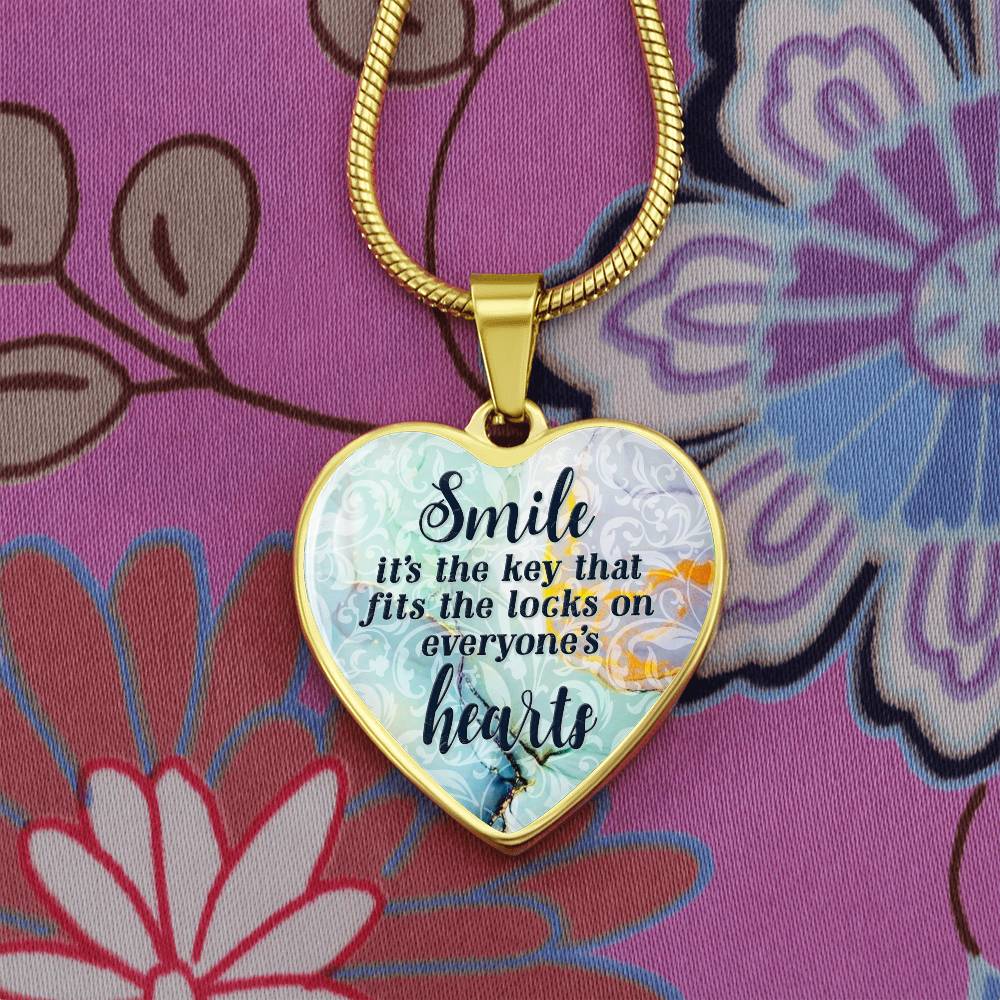 Luxury Graphic Heart Necklace - Smile