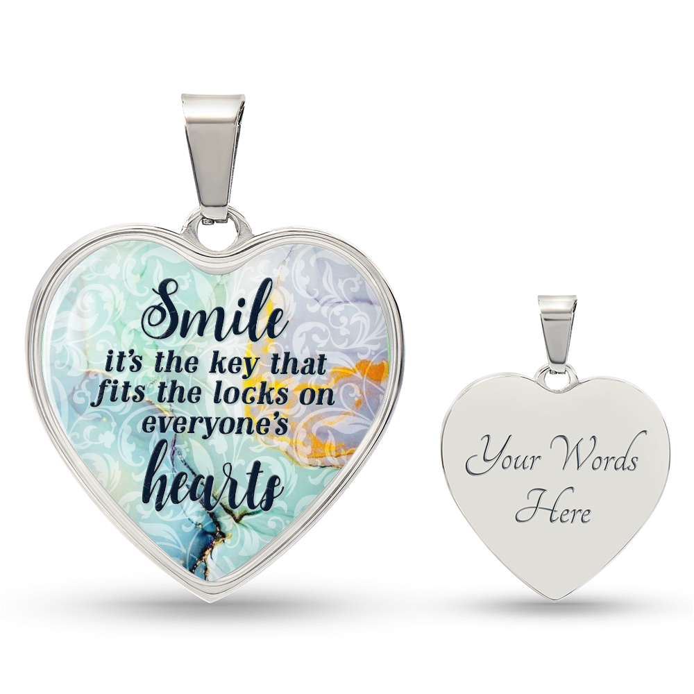 Luxury Graphic Heart Necklace - Smile