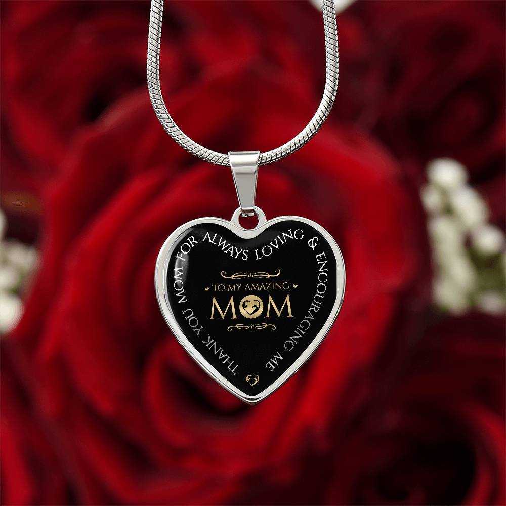 Luxury Graphic Heart Necklace - To My Amazing Mom