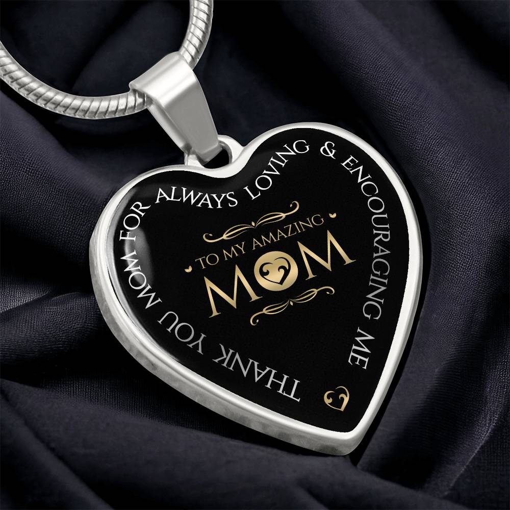 Luxury Graphic Heart Necklace - To My Amazing Mom