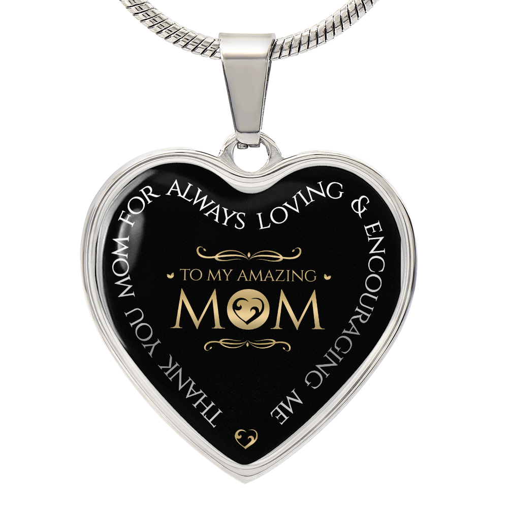 Luxury Graphic Heart Necklace - To My Amazing Mom