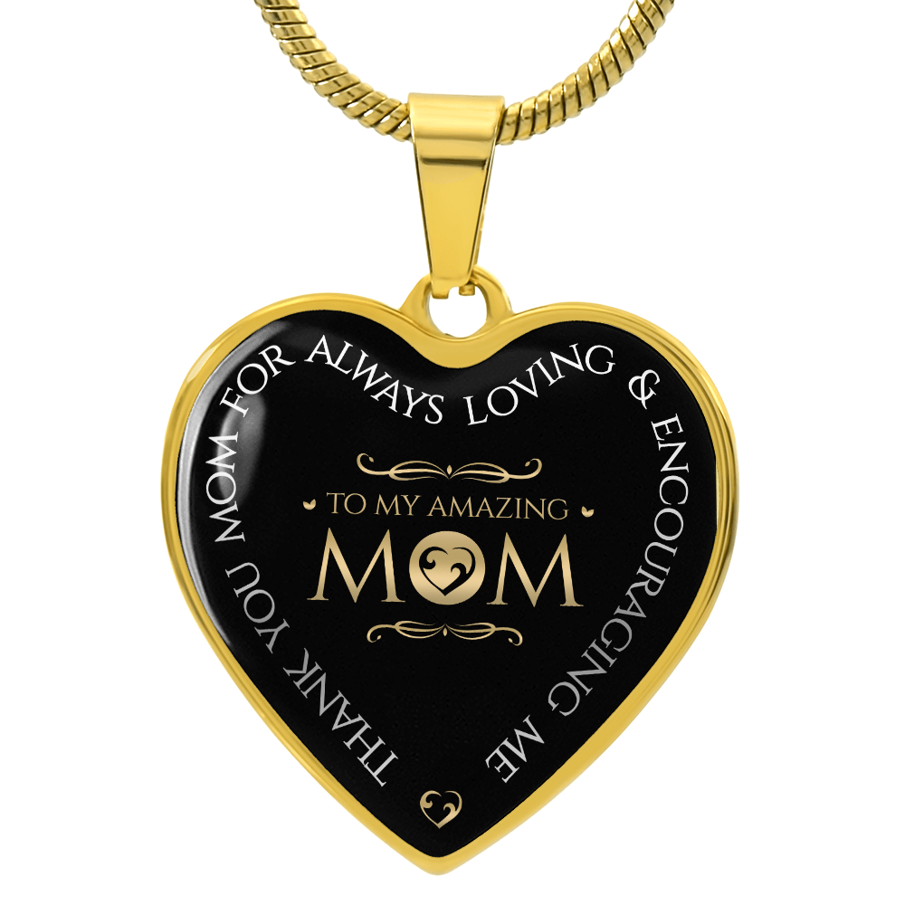 Luxury Graphic Heart Necklace - To My Amazing Mom