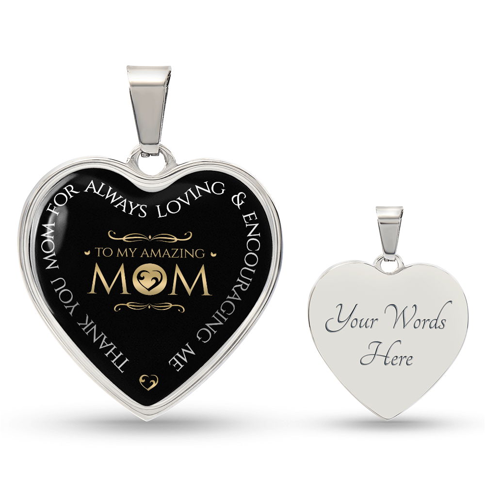 Luxury Graphic Heart Necklace - To My Amazing Mom