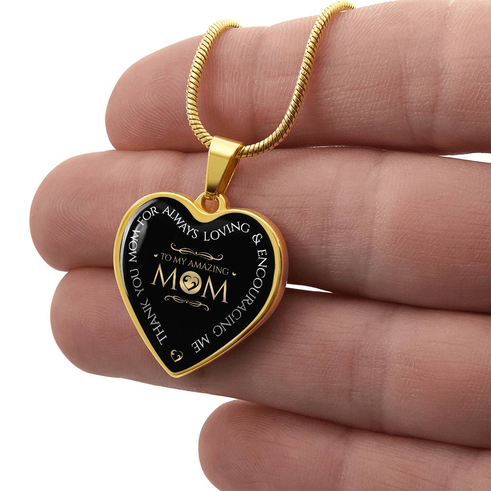 Luxury Graphic Heart Necklace - To My Amazing Mom