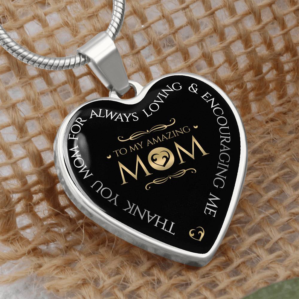 Luxury Graphic Heart Necklace - To My Amazing Mom