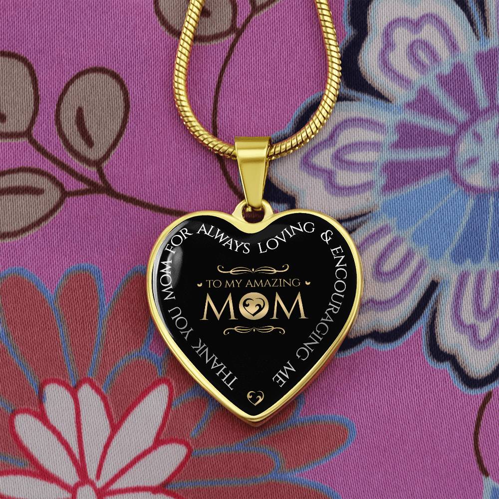 Luxury Graphic Heart Necklace - To My Amazing Mom