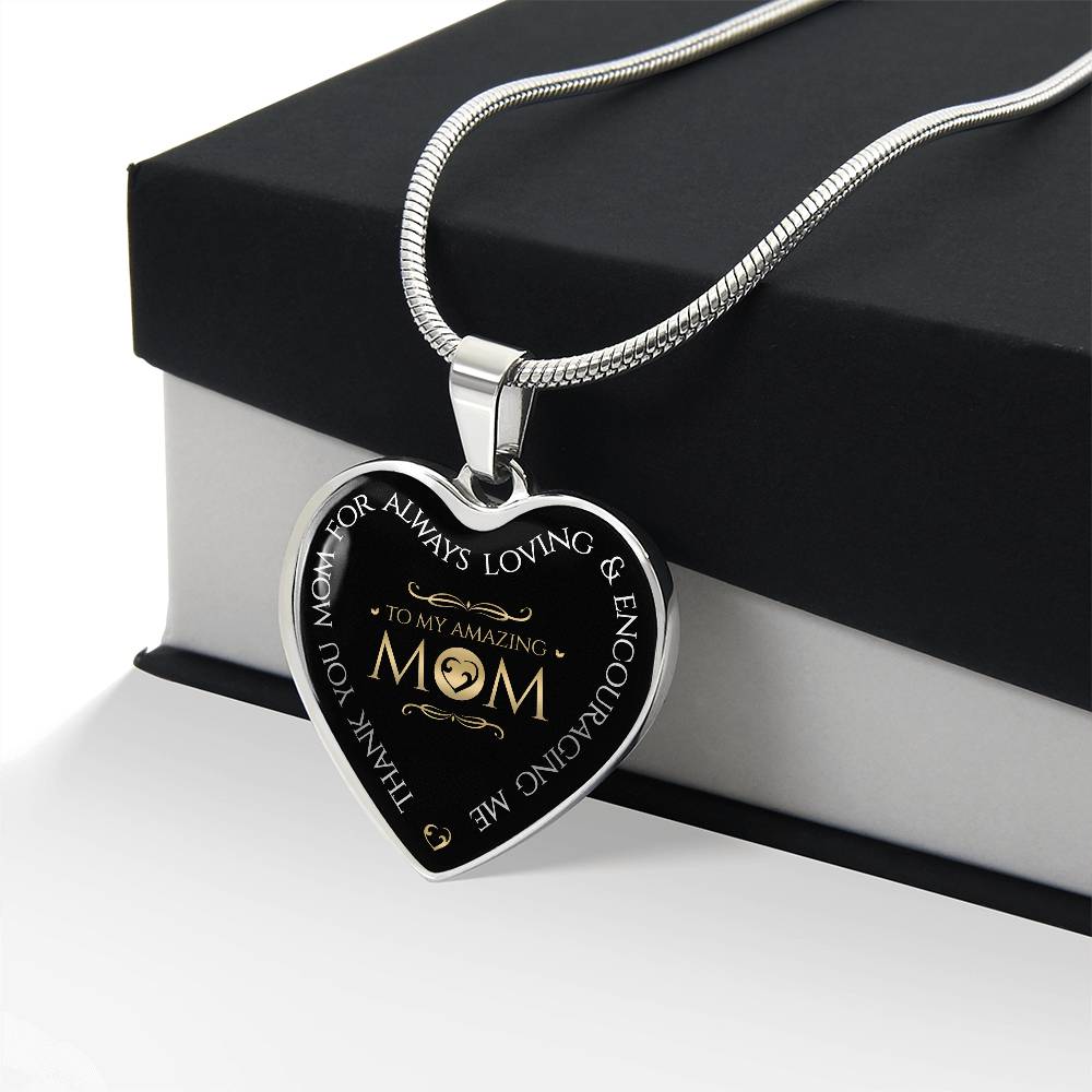 Luxury Graphic Heart Necklace - To My Amazing Mom