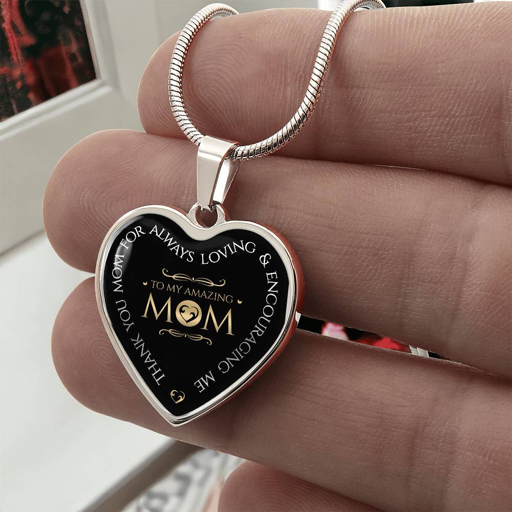 Luxury Graphic Heart Necklace - To My Amazing Mom