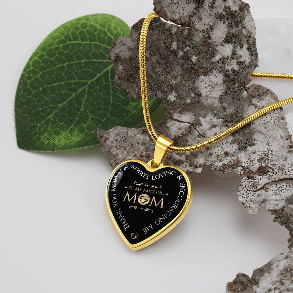 Luxury Graphic Heart Necklace - To My Amazing Mom