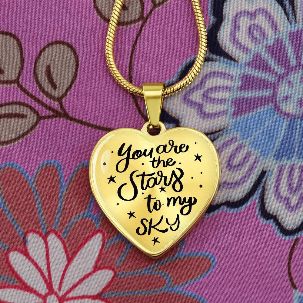 Luxury Graphic Heart Necklace - You are the stars to my sky