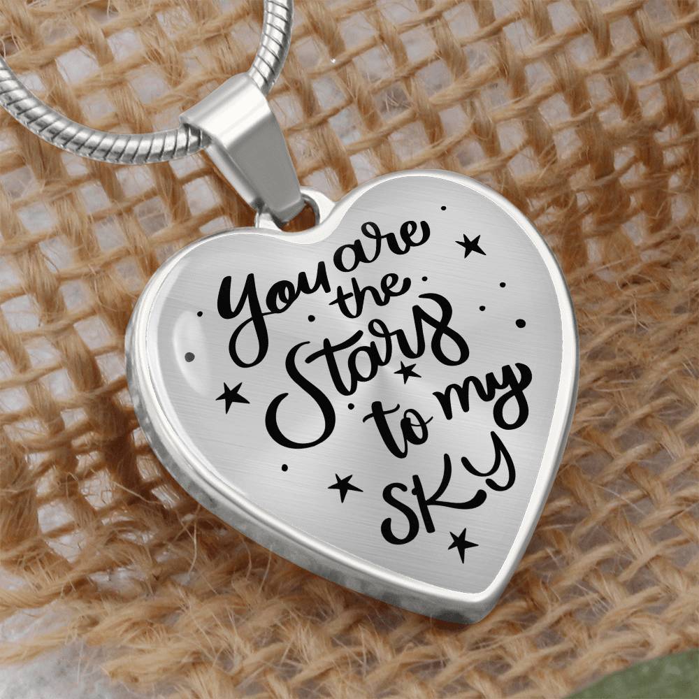 Luxury Graphic Heart Necklace - You are the stars to my sky