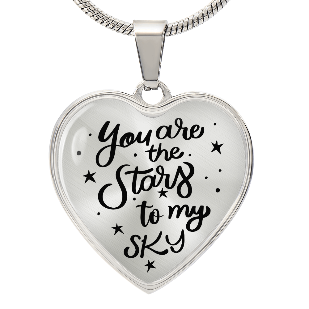 Luxury Graphic Heart Necklace - You are the stars to my sky