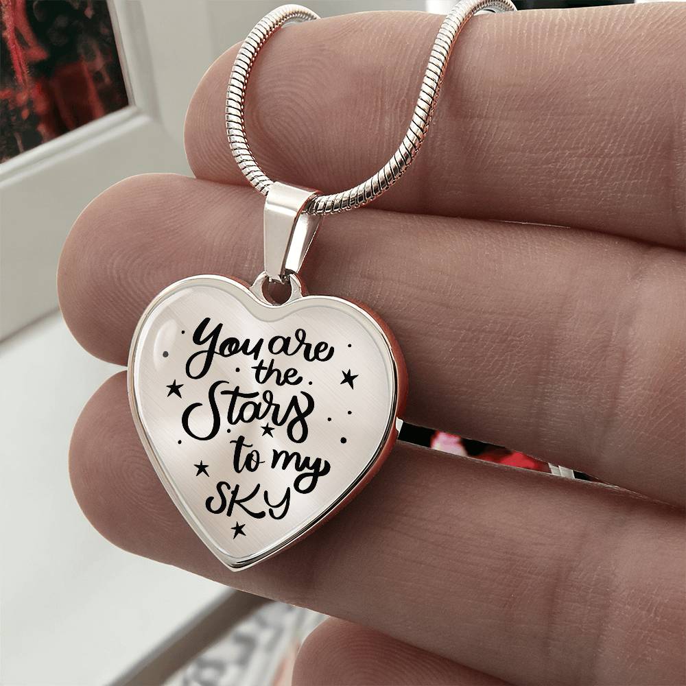 Luxury Graphic Heart Necklace - You are the stars to my sky