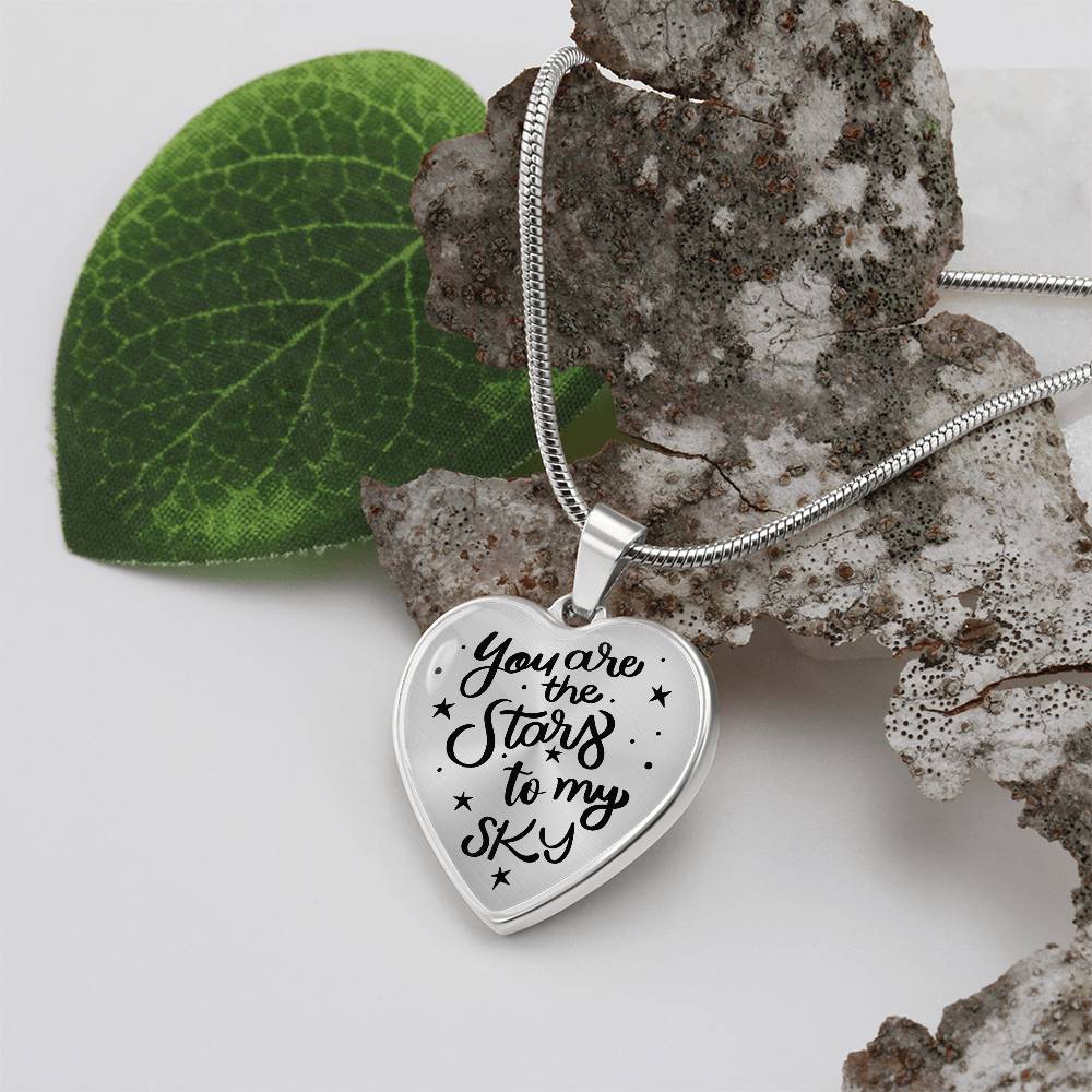 Luxury Graphic Heart Necklace - You are the stars to my sky