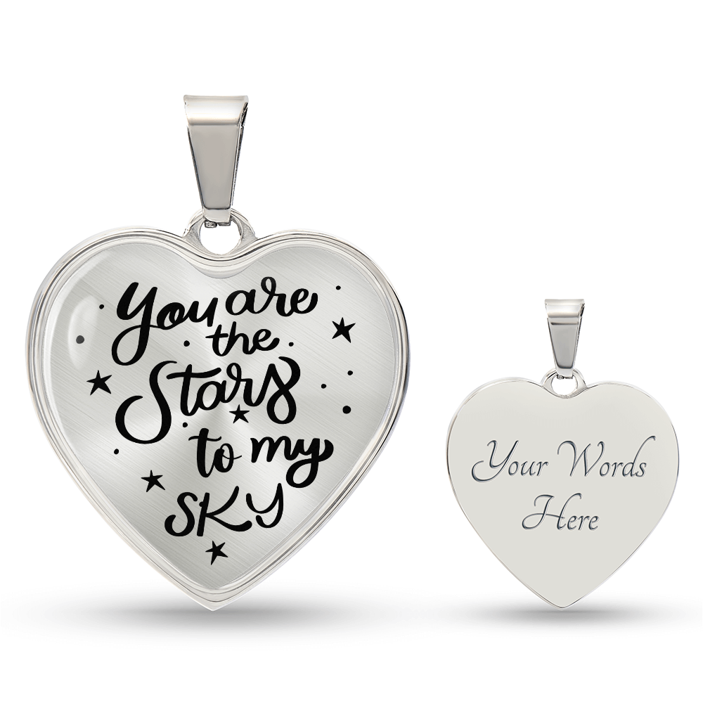 Luxury Graphic Heart Necklace - You are the stars to my sky